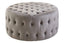 Hamilton Interiors Living Haley Grey Velvet Round Tufted Footstool House of Isabella UK