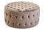Hamilton Interiors Living Haley Mink Velvet Round Tufted Footstool House of Isabella UK
