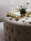 Hamilton Interiors Living Haley Mink Velvet Round Tufted Footstool House of Isabella UK