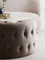 Hamilton Interiors Living Haley Mink Velvet Round Tufted Footstool House of Isabella UK