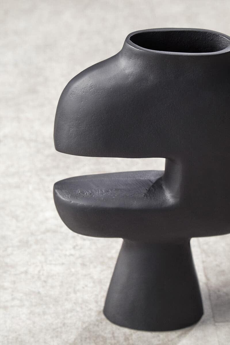 Hamilton Interiors Living Hapax Abstract Large Black Vase House of Isabella UK