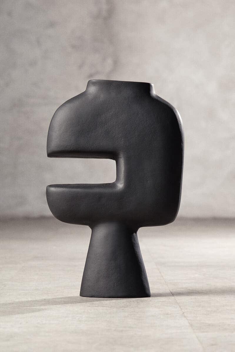 Hamilton Interiors Living Hapax Abstract Large Black Vase House of Isabella UK