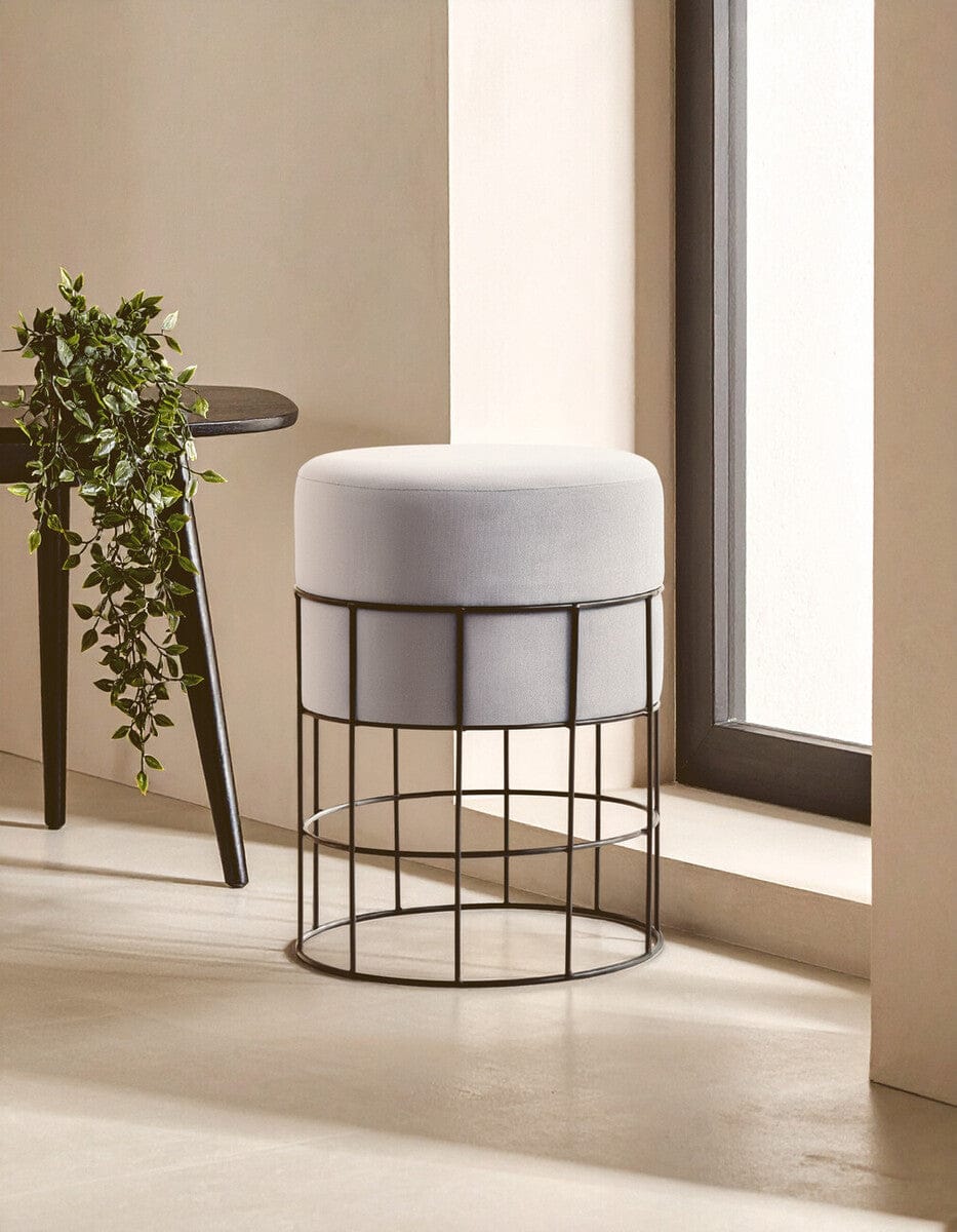 Hamilton Interiors Living Hayes Cage Frame Velvet Stool House of Isabella UK