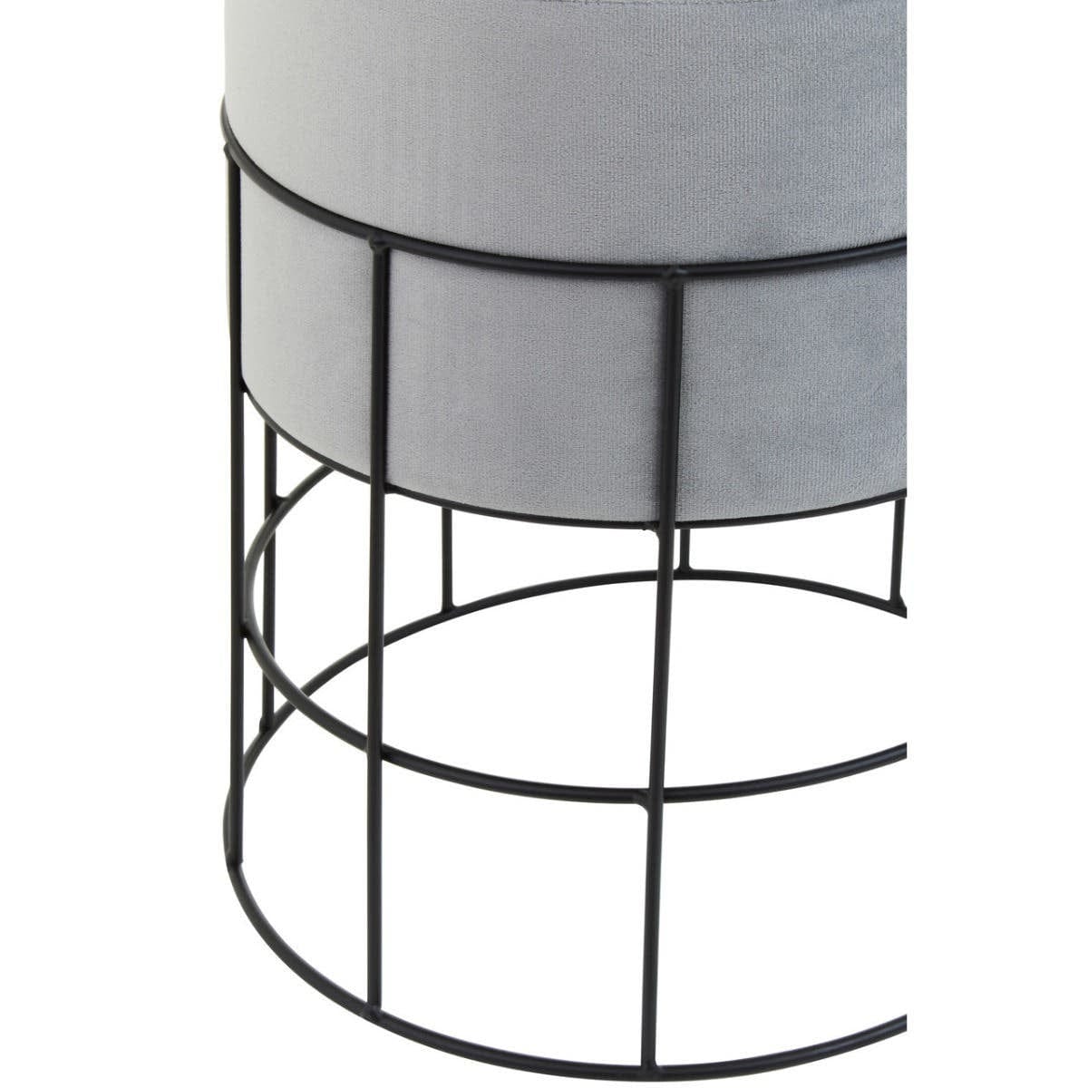 Hamilton Interiors Living Hayes Cage Frame Velvet Stool House of Isabella UK