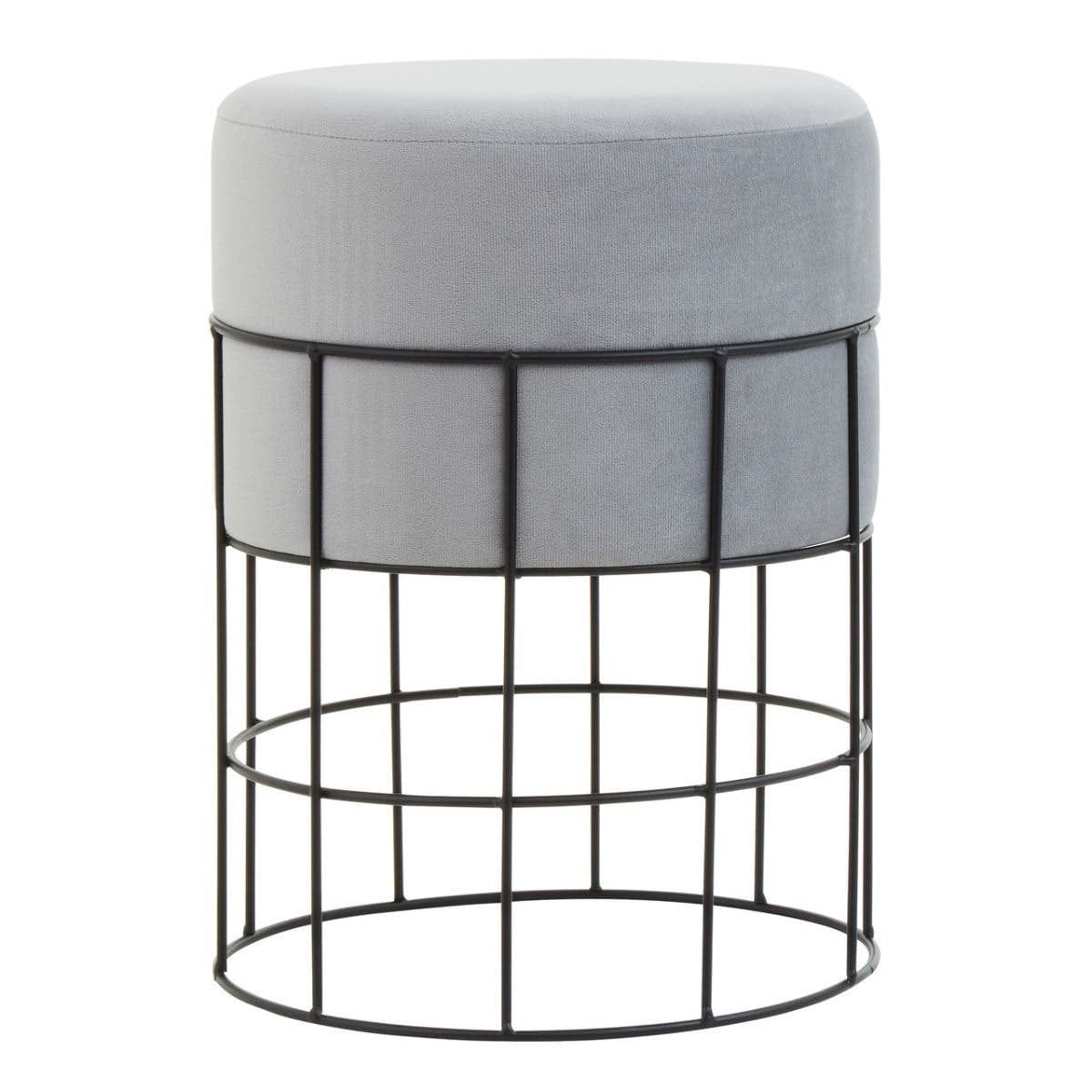 Hamilton Interiors Living Hayes Cage Frame Velvet Stool House of Isabella UK