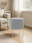 Hamilton Interiors Living Hayes Round Grey Velvet Stool House of Isabella UK