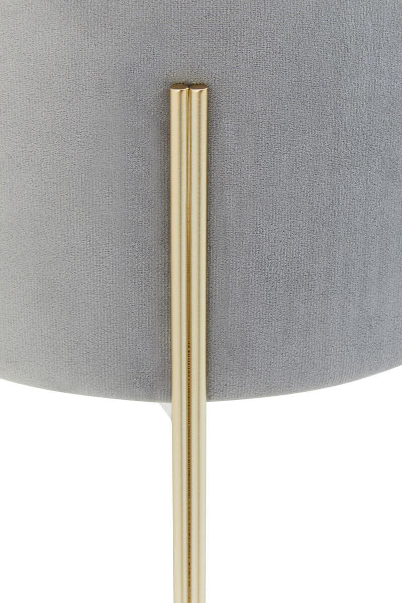 Hamilton Interiors Living Hayes Round Grey Velvet Stool House of Isabella UK