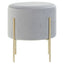 Hamilton Interiors Living Hayes Round Grey Velvet Stool House of Isabella UK