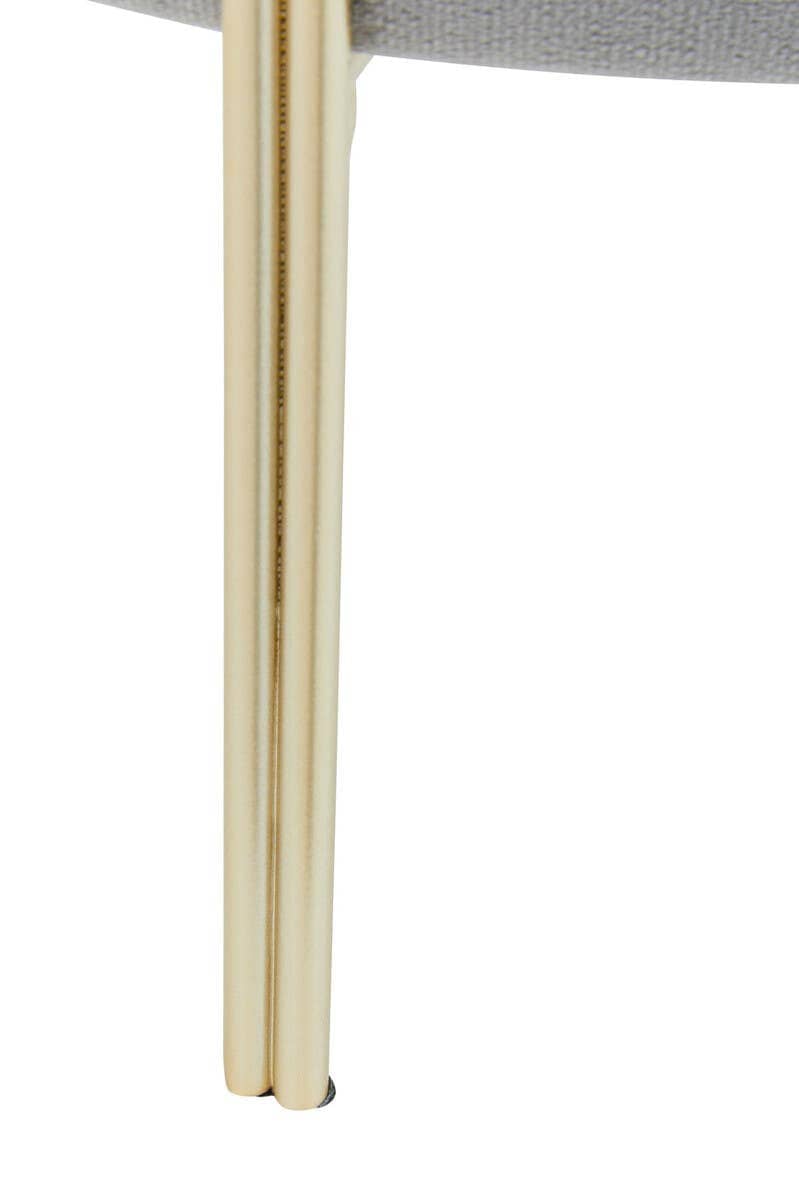 Hamilton Interiors Living Hayes Round Grey Velvet Stool House of Isabella UK