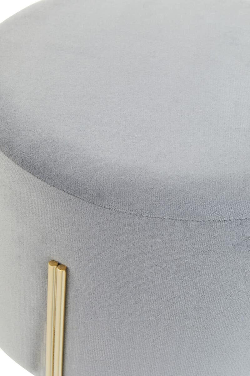 Hamilton Interiors Living Hayes Round Grey Velvet Stool House of Isabella UK