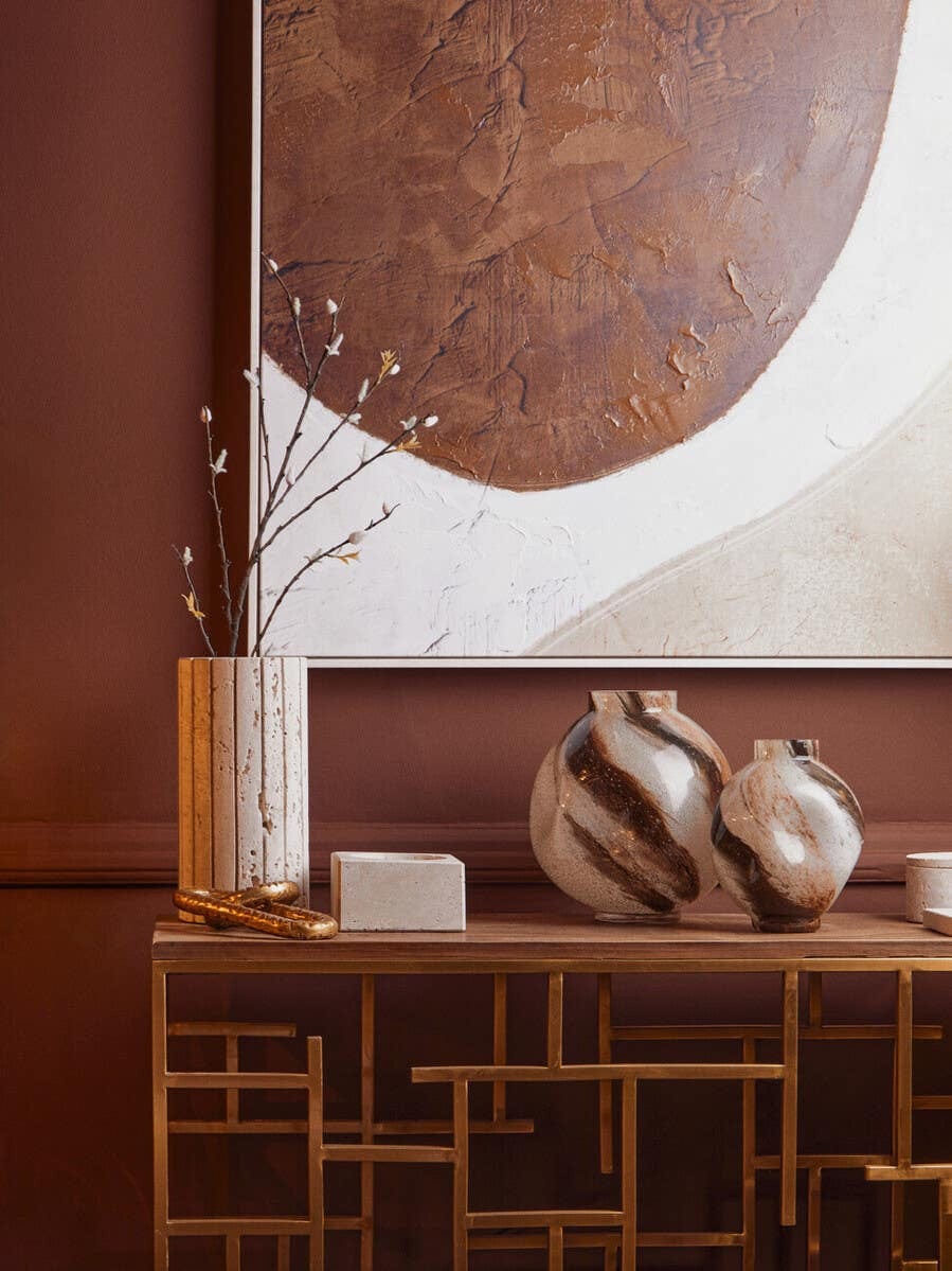 Hamilton Interiors Living Heba Brushstroke Design Small Glass Vase House of Isabella UK