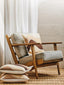 Hamilton Interiors Living Hector Natural Linen and Oak Wood Armchair House of Isabella UK