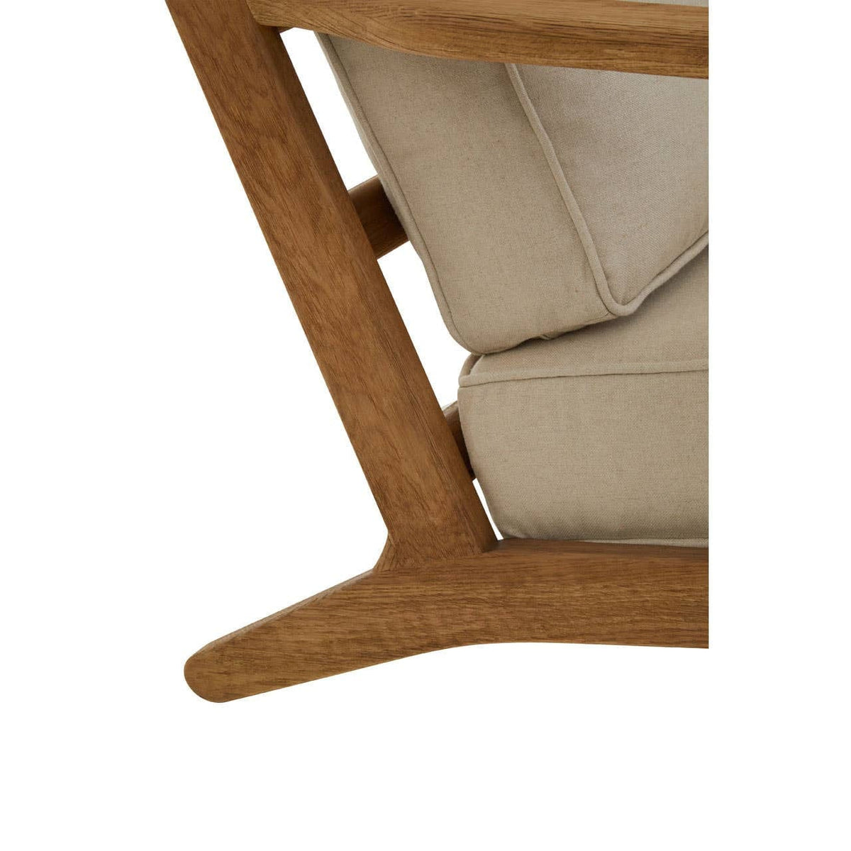 Hamilton Interiors Living Hector Natural Linen and Oak Wood Armchair House of Isabella UK