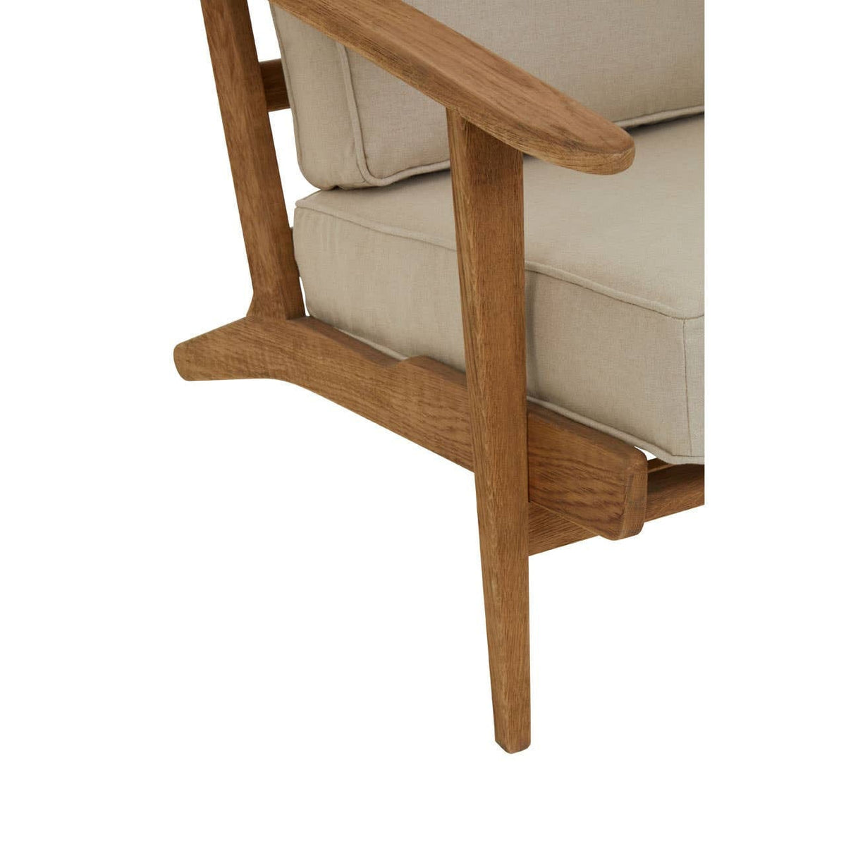 Hamilton Interiors Living Hector Natural Linen and Oak Wood Armchair House of Isabella UK