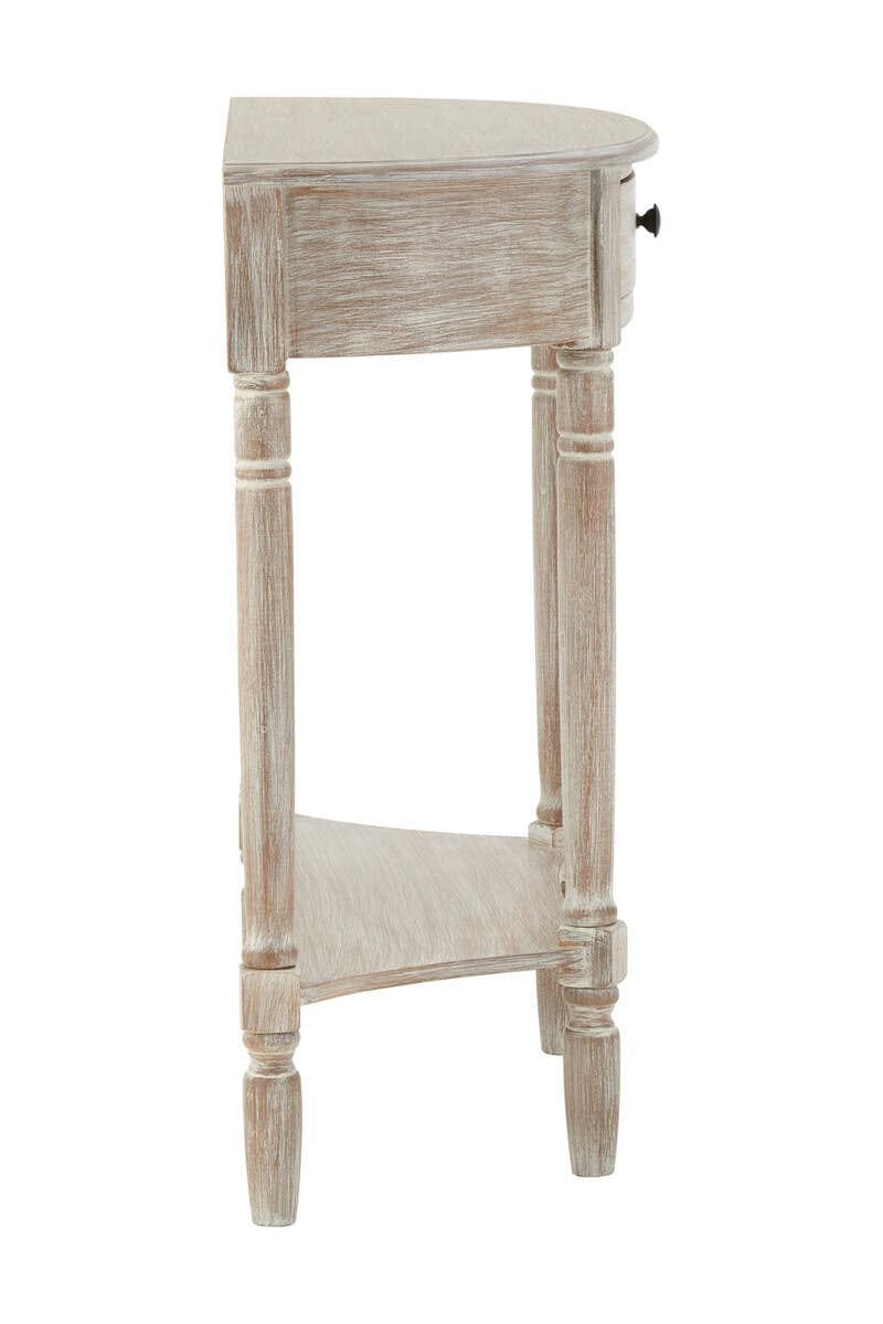 Hamilton Interiors Living Heritage Natural Wash Pine Wood Half Moon Console Table with Drawer House of Isabella UK