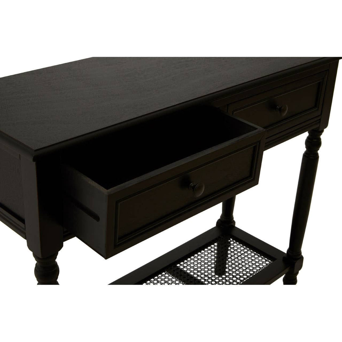 Hamilton Interiors Living Heritage Two Drawer Black Finish Console Table House of Isabella UK