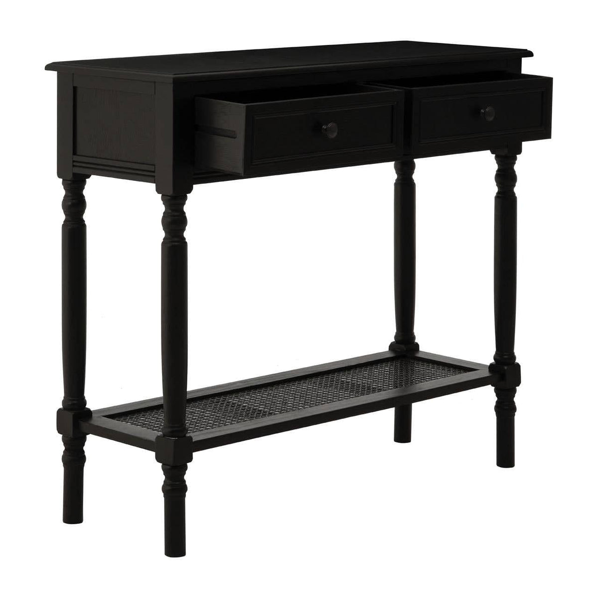 Hamilton Interiors Living Heritage Two Drawer Black Finish Console Table House of Isabella UK