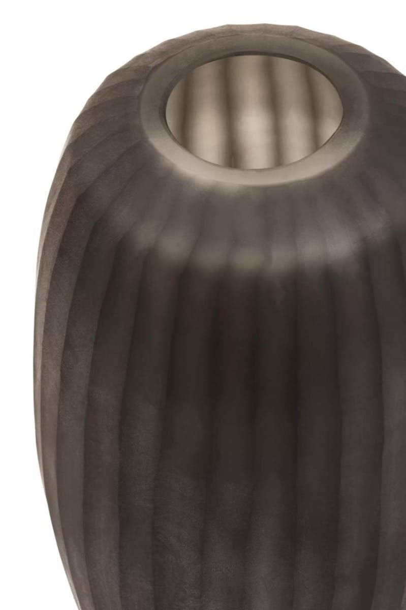 Hamilton Interiors Living Hessa Small Dark Grey Glass Vase House of Isabella UK