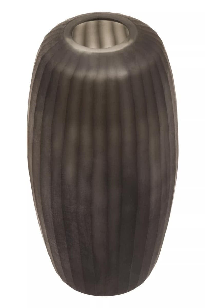 Hamilton Interiors Living Hessa Small Dark Grey Glass Vase House of Isabella UK