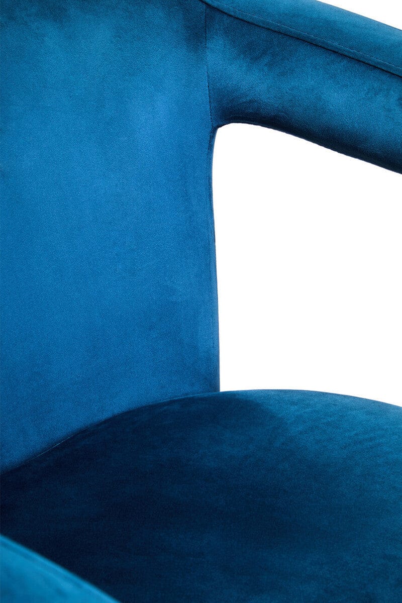 Hamilton Interiors Living Hestia Blue Velvet Swivel Chair House of Isabella UK