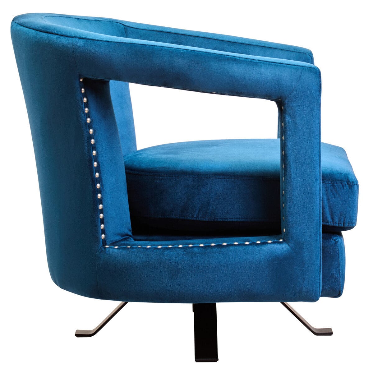 Hamilton Interiors Living Hestia Blue Velvet Swivel Chair House of Isabella UK
