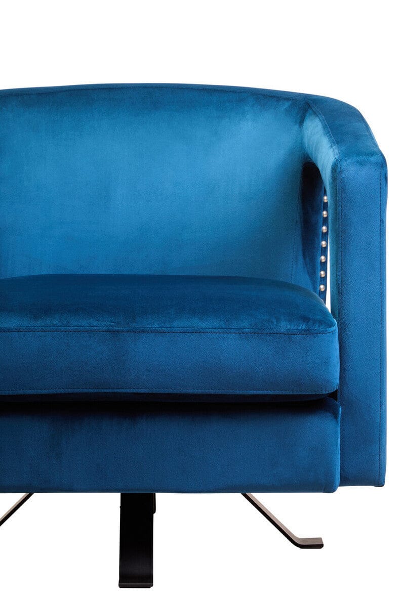 Hamilton Interiors Living Hestia Blue Velvet Swivel Chair House of Isabella UK