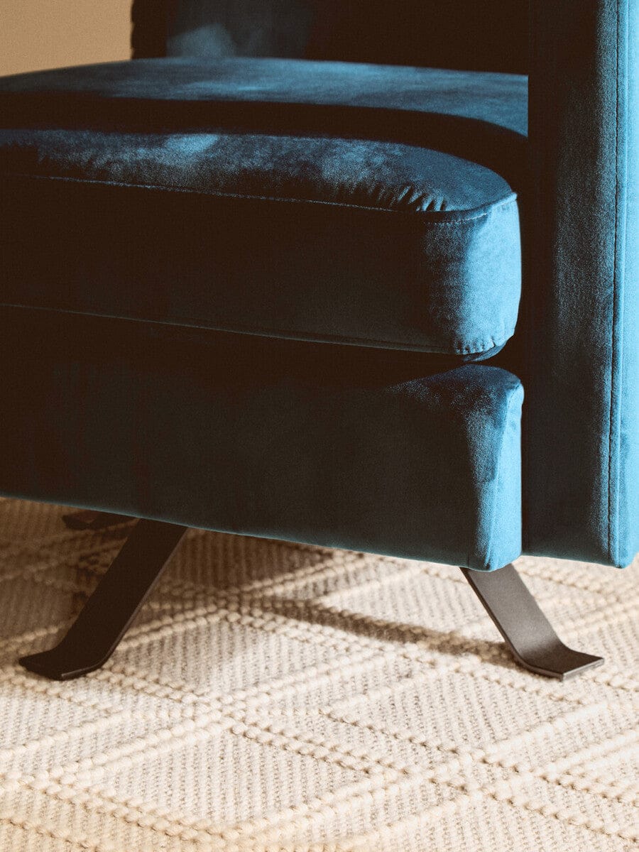 Hamilton Interiors Living Hestia Blue Velvet Swivel Chair House of Isabella UK