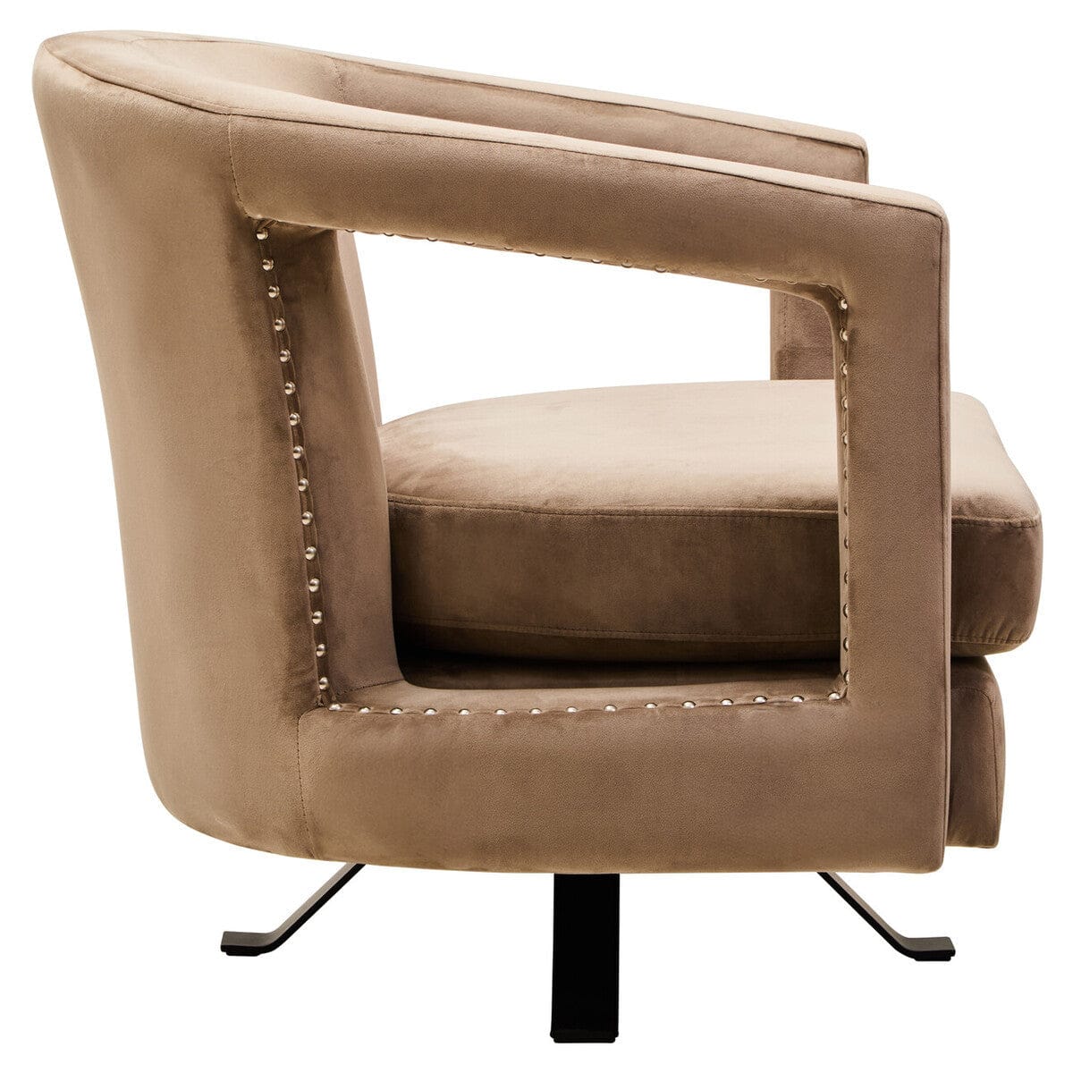Hamilton Interiors Living Hestia Mink Velvet Swivel Chair House of Isabella UK
