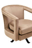 Hamilton Interiors Living Hestia Mink Velvet Swivel Chair House of Isabella UK