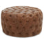 Hamilton Interiors Living Hoxton Tufted Leather Round Ottoman House of Isabella UK