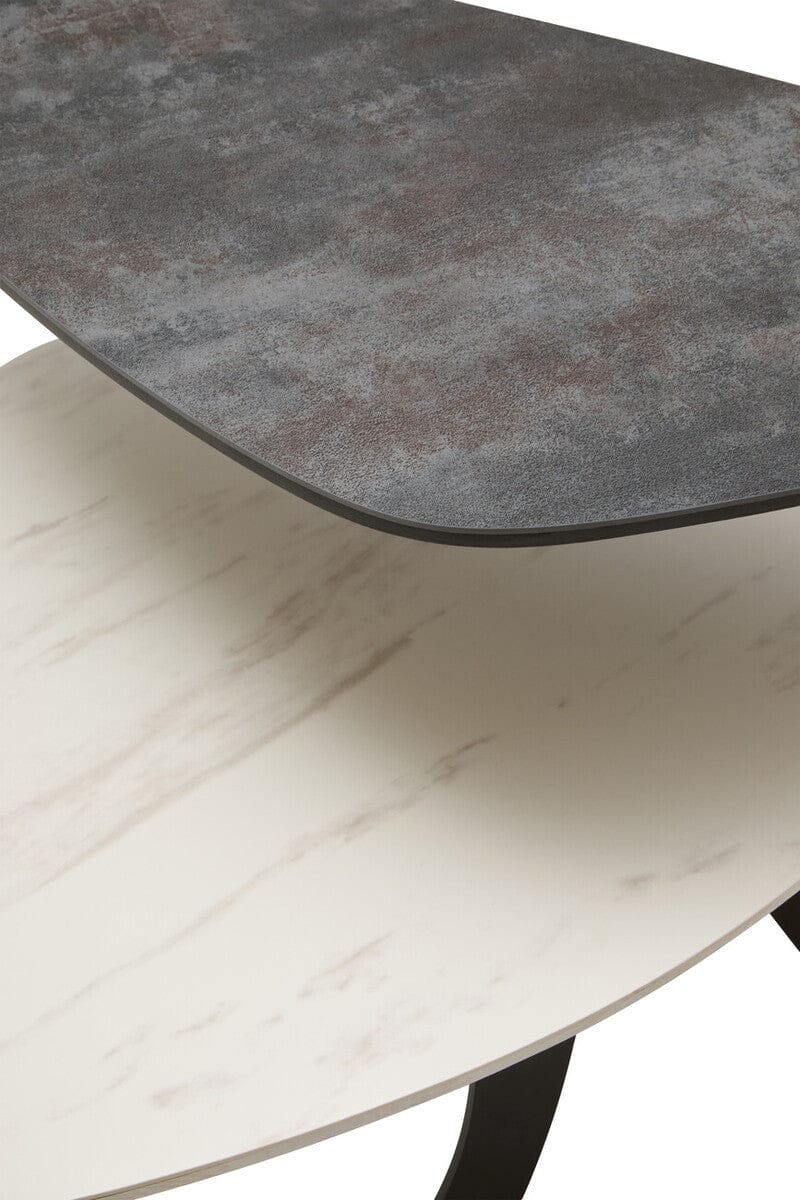 Hamilton Interiors Living Imperia 2 Tier Small Asymmetrical Ceramic Coffee Table House of Isabella UK