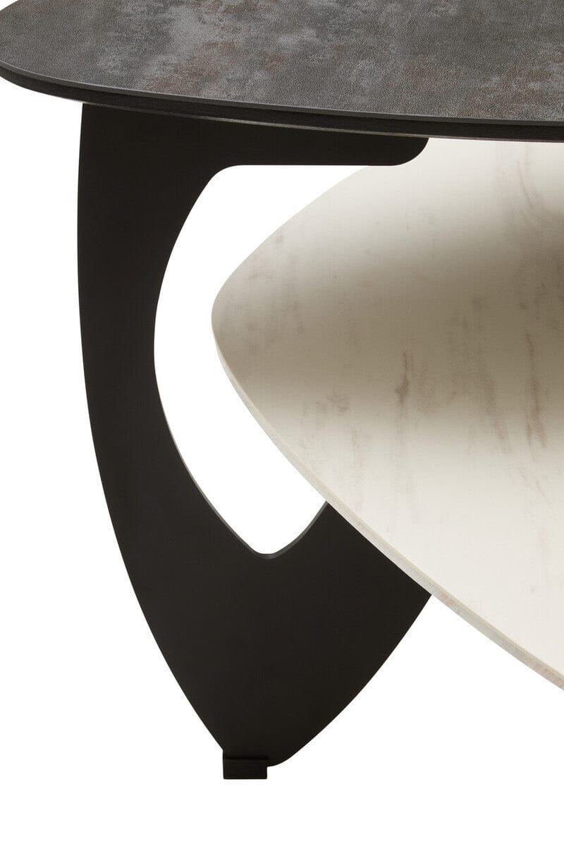 Hamilton Interiors Living Imperia 2 Tier Small Asymmetrical Ceramic Coffee Table House of Isabella UK