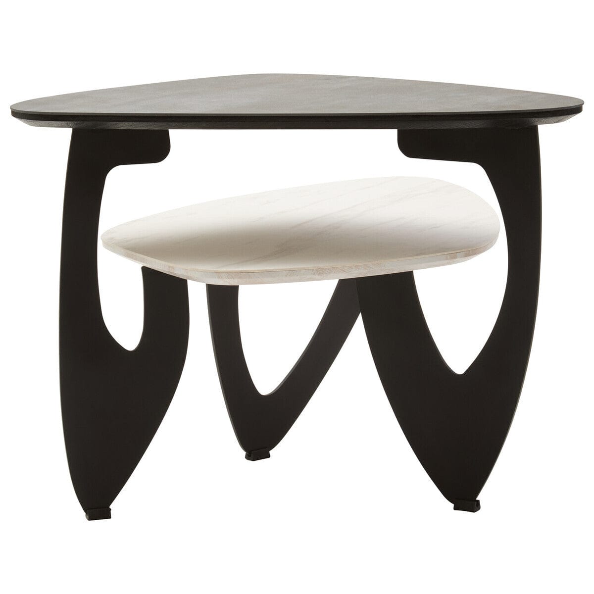 Hamilton Interiors Living Imperia 2 Tier Small Asymmetrical Ceramic Coffee Table House of Isabella UK