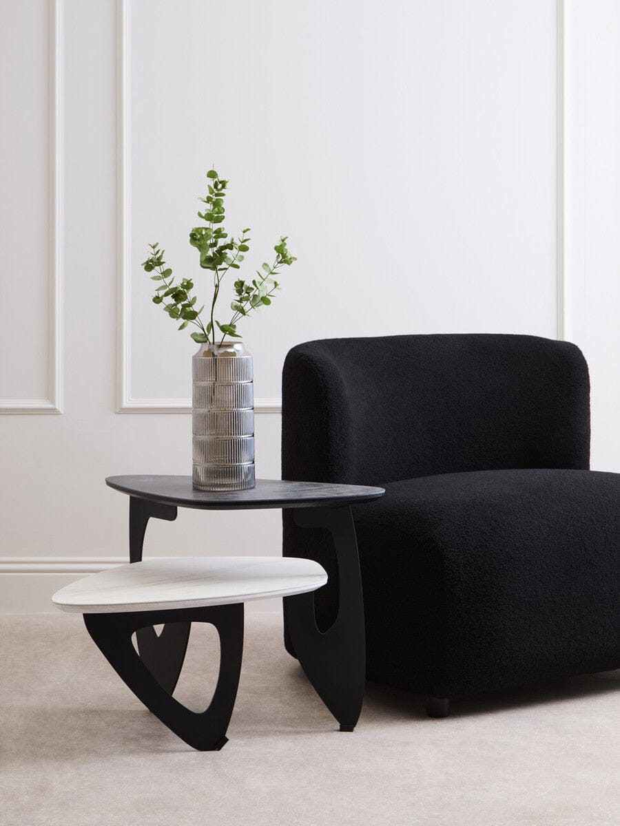 Hamilton Interiors Living Imperia 2 Tier Small Asymmetrical Ceramic Coffee Table House of Isabella UK