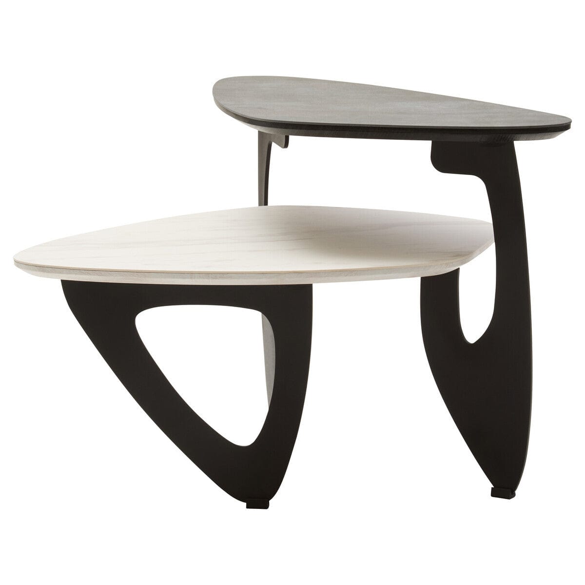 Hamilton Interiors Living Imperia 2 Tier Small Asymmetrical Ceramic Coffee Table House of Isabella UK