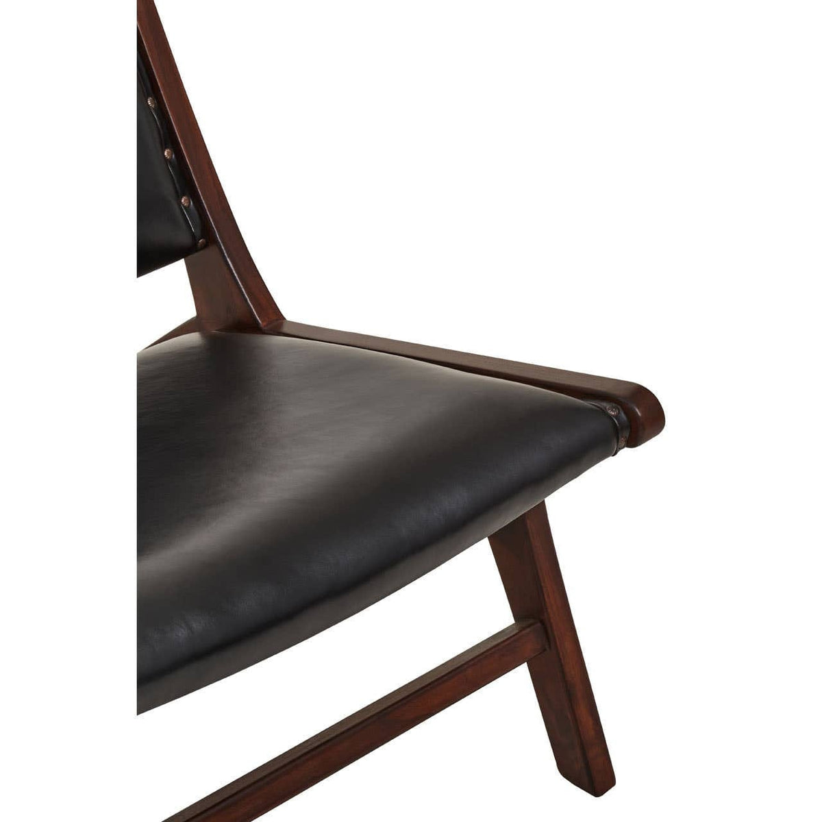 Hamilton Interiors Living Inca Genuine Black Leather Lounge Chair House of Isabella UK