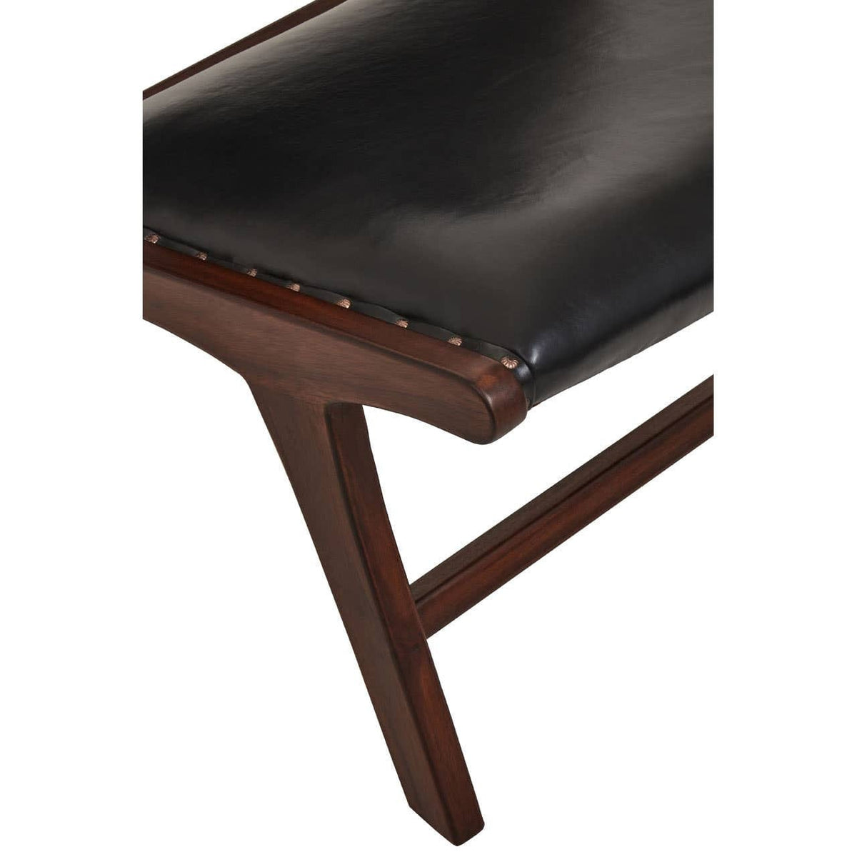 Hamilton Interiors Living Inca Genuine Black Leather Lounge Chair House of Isabella UK