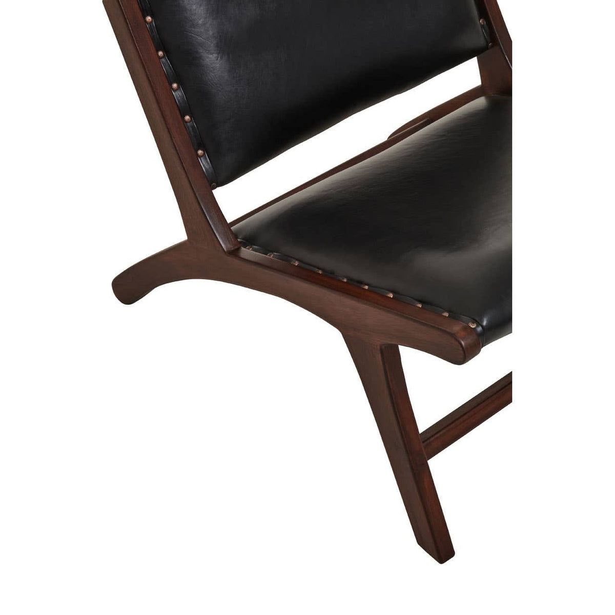 Hamilton Interiors Living Inca Genuine Black Leather Lounge Chair House of Isabella UK