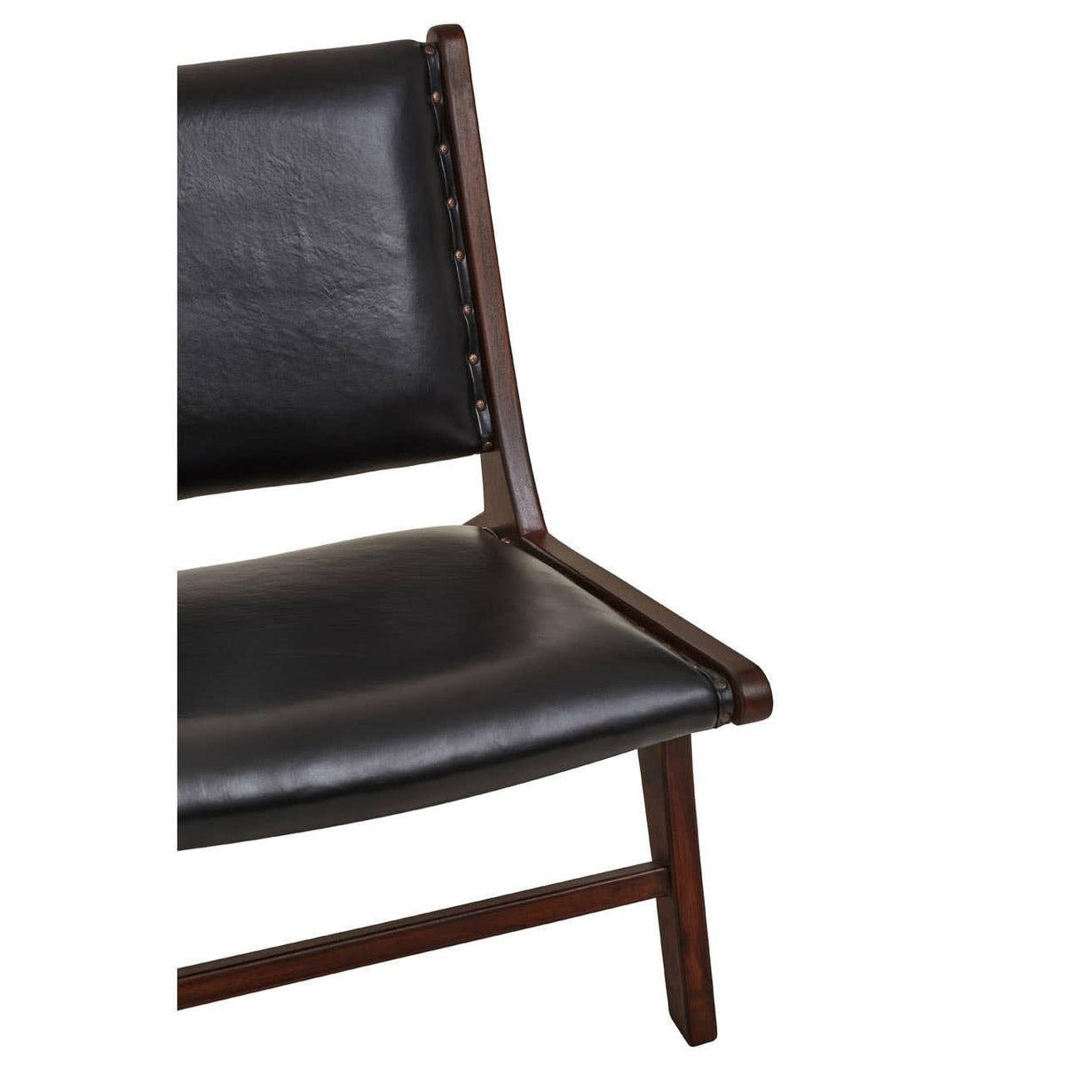Hamilton Interiors Living Inca Genuine Black Leather Lounge Chair House of Isabella UK