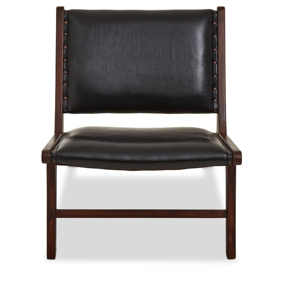 Hamilton Interiors Living Inca Genuine Black Leather Lounge Chair House of Isabella UK