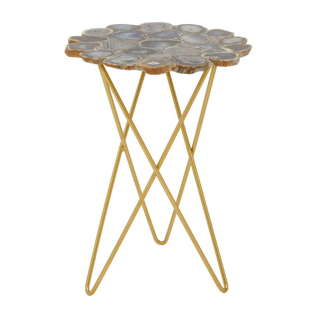 Hamilton Interiors Living Jaipur Side Table with Agate Top House of Isabella UK