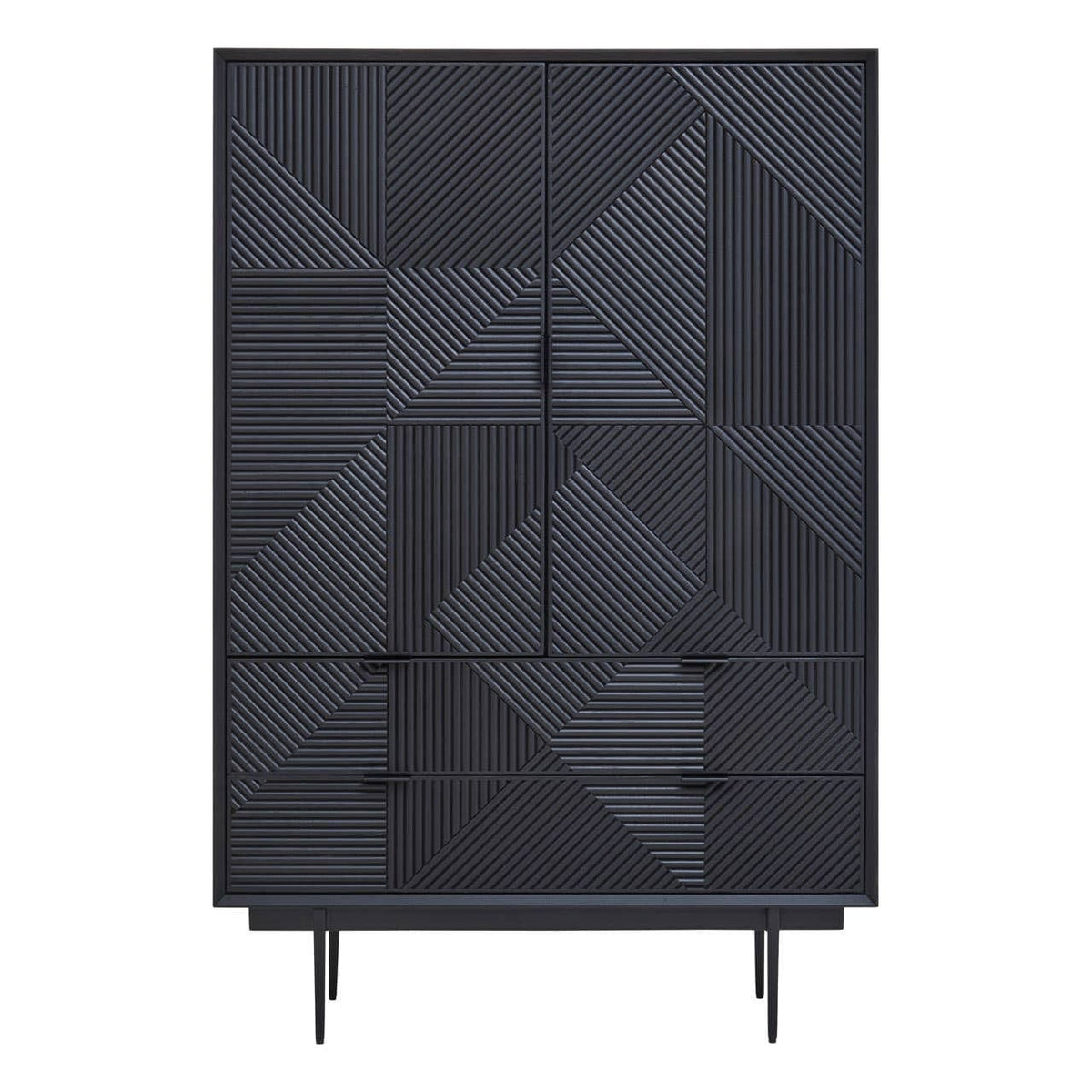 Hamilton Interiors Living Jakara Black Finish Cabinet House of Isabella UK
