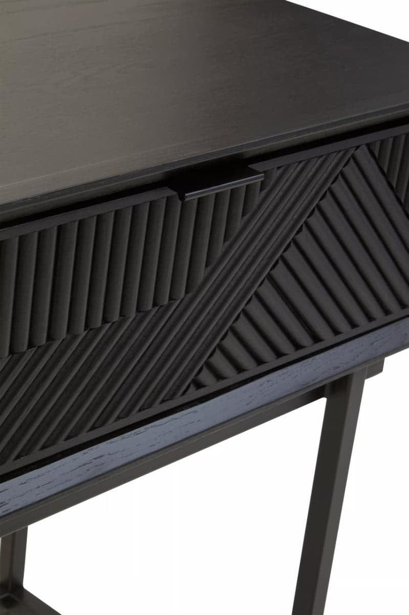 Hamilton Interiors Living Jakara Black Finish Console Table with 2 Drawers House of Isabella UK