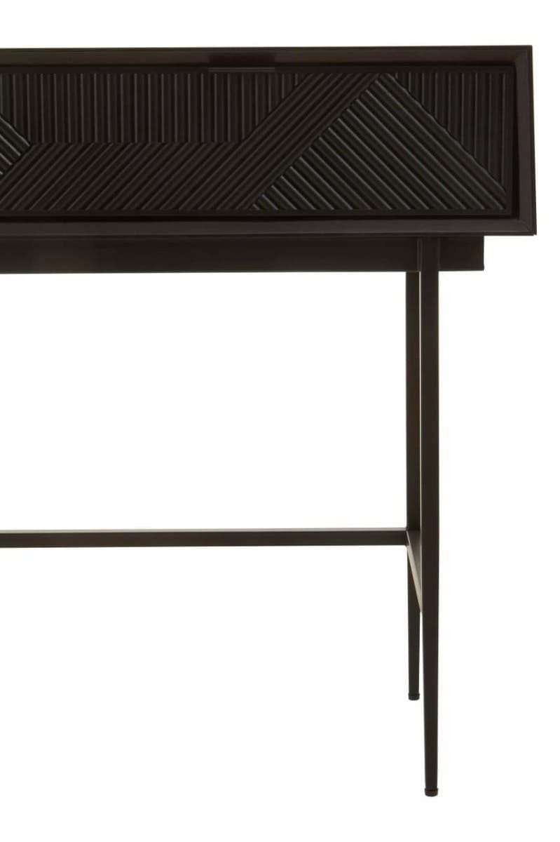 Hamilton Interiors Living Jakara Black Finish Console Table with 2 Drawers House of Isabella UK