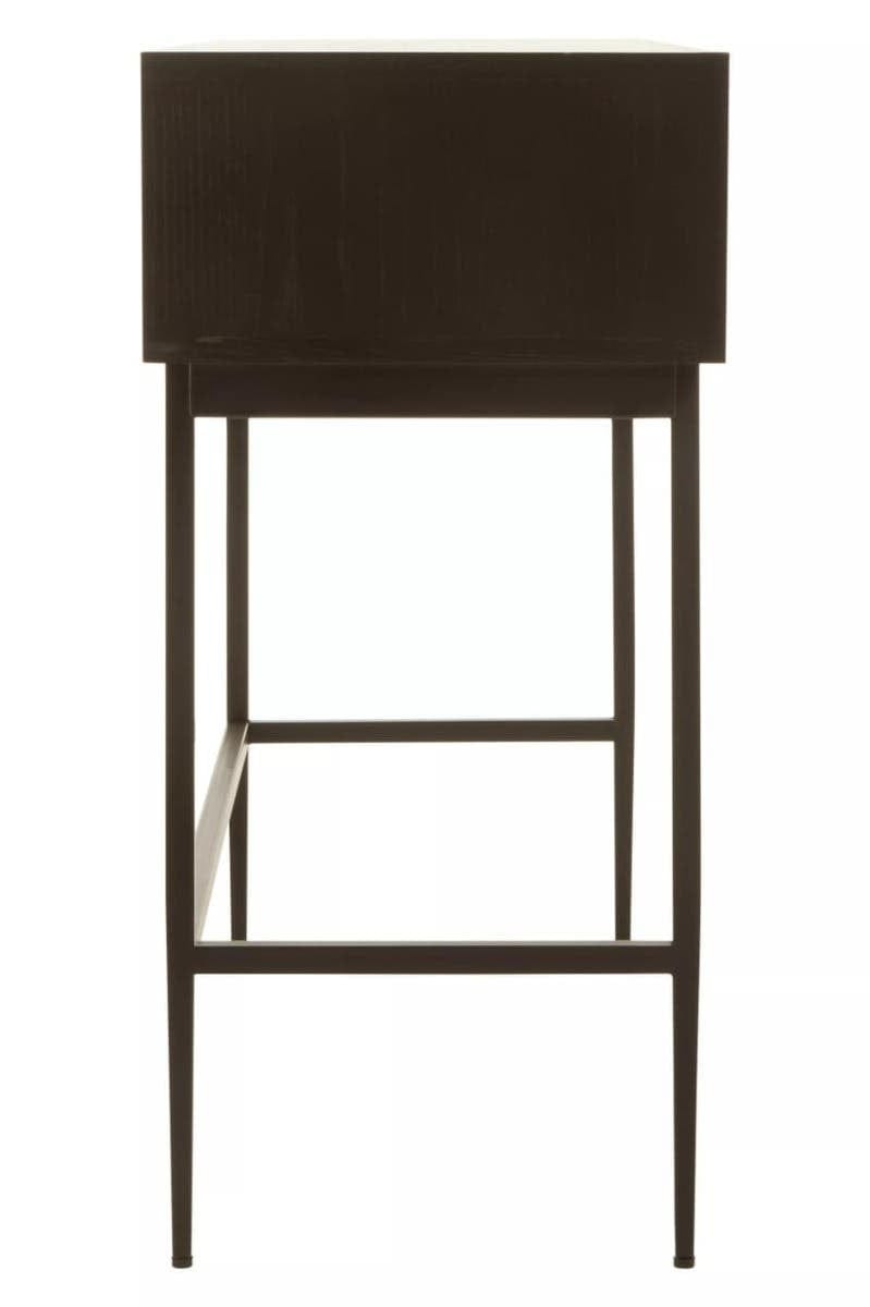 Hamilton Interiors Living Jakara Black Finish Console Table with 2 Drawers House of Isabella UK