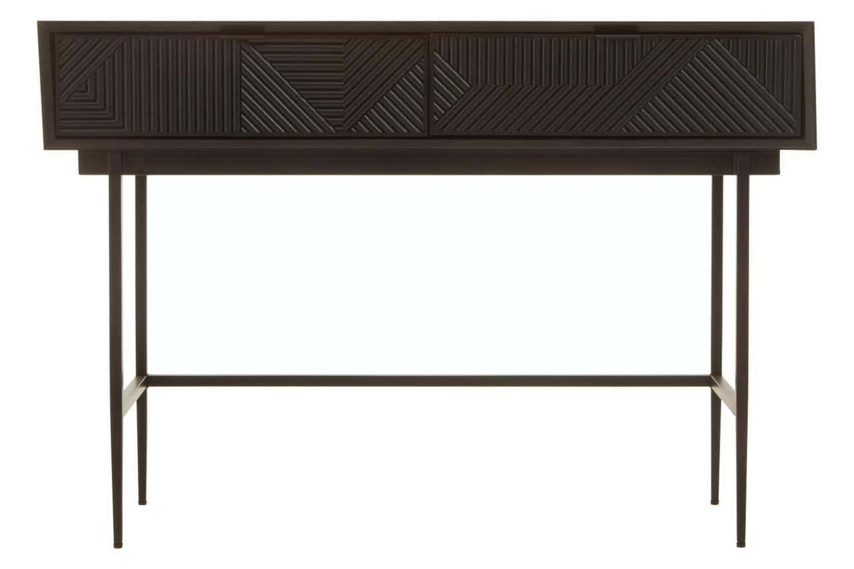 Hamilton Interiors Living Jakara Black Finish Console Table with 2 Drawers House of Isabella UK