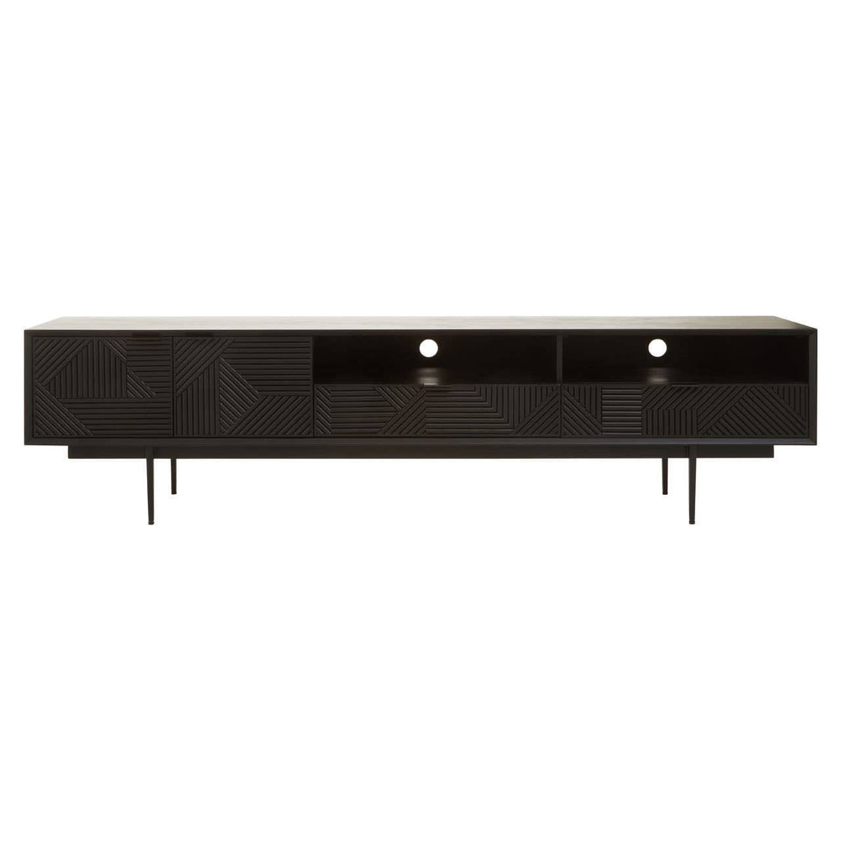 Hamilton Interiors Living Jakara Black Finish Media Unit House of Isabella UK