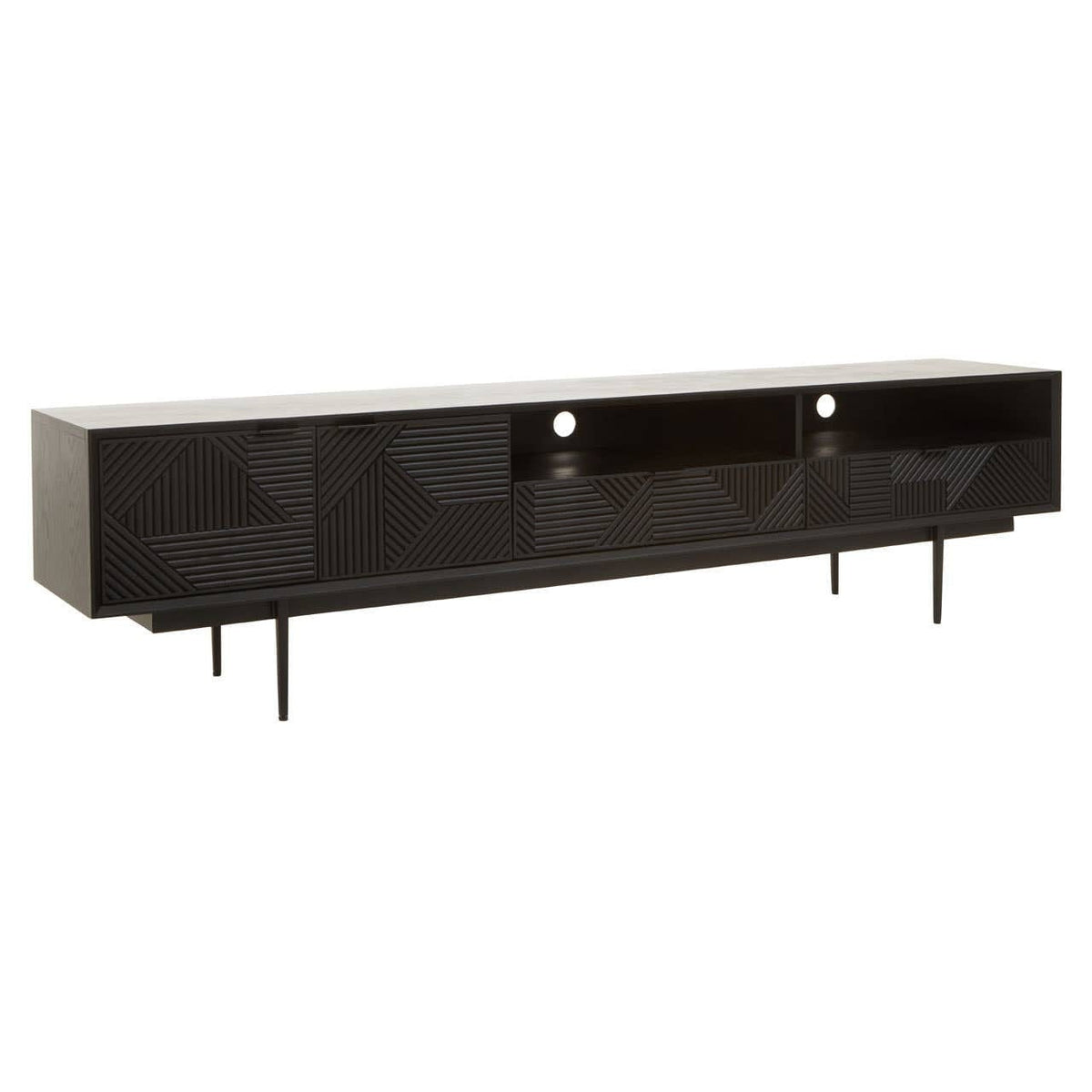 Hamilton Interiors Living Jakara Black Finish Media Unit House of Isabella UK