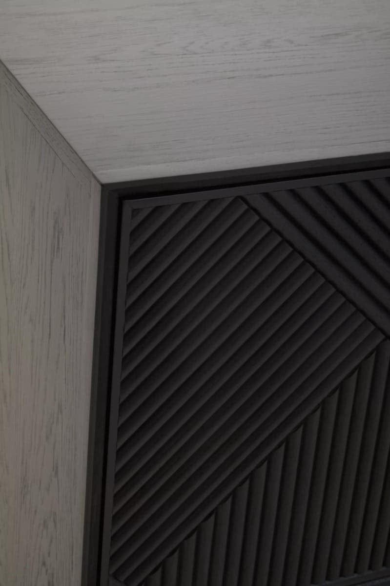 Hamilton Interiors Living Jakara Black Finish Sideboard with 4 Doors and 3 Drawers House of Isabella UK