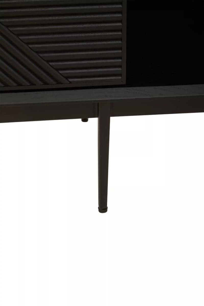 Hamilton Interiors Living Jakara Black Finish Sideboard with 4 Doors and 3 Drawers House of Isabella UK